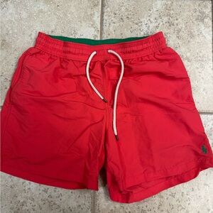 Men’s Red Polo Ralph Lauren Swim Trunks